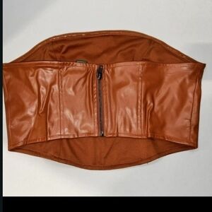 Wild Fable Faux leather Strapless Top